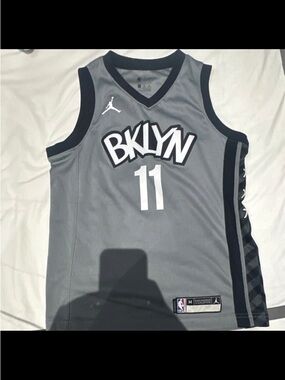 Jordan Gray and Black BKLYN #11 Basketball Jersey